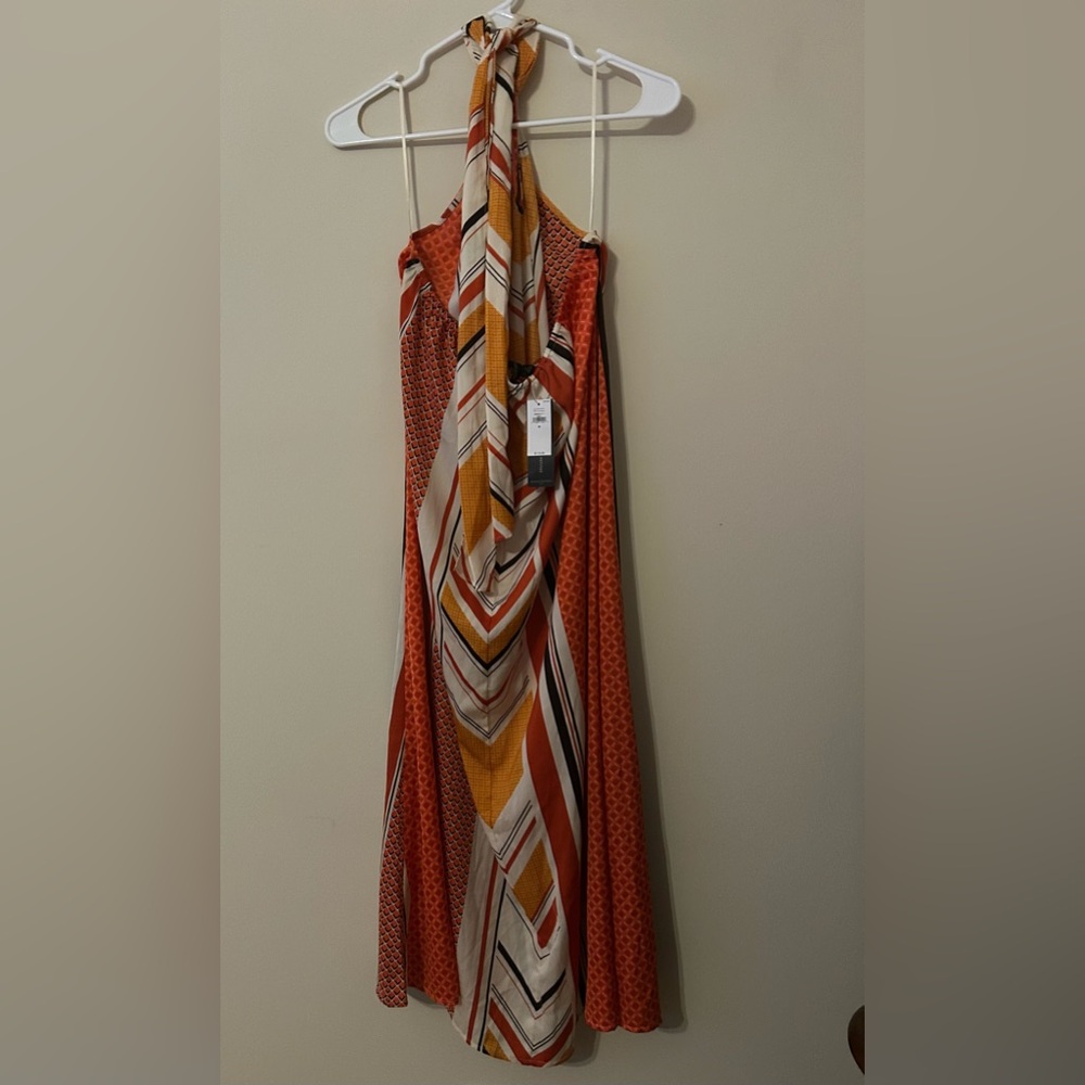 Banana Republic Factory Multicolor Twist-Neck Midi Dress Size Medium NWT - Picture 4 of 8